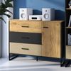 Sideboard 120cm, schwarz mit Eiche und sandfarben, CASPER-131 Bild 4
