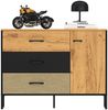 Sideboard 120cm, schwarz mit Eiche und sandfarben, CASPER-131 Bild 3