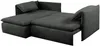 Vente-unique - TEODORA Sofa SamtStoff Grau - B 166 cm x H 91 cm x L 230 cm Bild 5