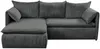 Vente-unique - TEODORA Sofa SamtStoff Grau - B 166 cm x H 91 cm x L 230 cm Bild 3