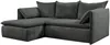 Vente-unique - TEODORA Sofa SamtStoff Grau - B 166 cm x H 91 cm x L 230 cm Bild 4