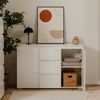 Calicosy 'PRETORIA' Sideboard 2 Türen 3 Schubladen Weiß - L120 cm - Weiß Bild 2