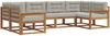 vidaXL Outdoor-Sofagarnitur mit Kissen 6 pcs Natürlich und Hellgrau 3368059 Bild 2