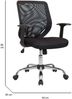 Dmora Stuhl mit Rädern Baradili, Executive-Netzsessel mit Armlehnen, ergonomischer Bürositz, 60x54h90/98 cm, Schwarz Bild 3