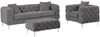 Vente-unique - EDWINA Sofa and armchair set SamtStoff Grau - B 62 cm91 cm x H 44 cm76 cm x L 103 cm106 cm220 cm Bild 2