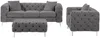 Vente-unique - EDWINA Sofa and armchair set SamtStoff Grau - B 62 cm91 cm x H 44 cm76 cm x L 103 cm106 cm220 cm Bild 3