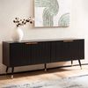 Lowboard Schwarz mit Eiche-Dekor 150x60x39 cm TV-Kommode Modern Bild 2