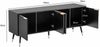 Lowboard Schwarz mit Eiche-Dekor 150x60x39 cm TV-Kommode Modern Bild 4