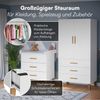 Bellabino 'Liri' Babyzimmer Set aus Wickelkommode und Kinderkleiderschrank, weiß, Wickeltisch mit abnehmbarem Wickelaufsatz, Kleiderschrank für Kinderzimmer mit 3 Schubladen Bild 2
