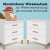 Bellabino 'Liri' Babyzimmer Set aus Wickelkommode und Kinderkleiderschrank, weiß, Wickeltisch mit abnehmbarem Wickelaufsatz, Kleiderschrank für Kinderzimmer mit 3 Schubladen Bild 5
