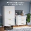 Bellabino 'Liri' Babyzimmer Set aus Wickelkommode und Kinderkleiderschrank, weiß, Wickeltisch mit abnehmbarem Wickelaufsatz, Kleiderschrank für Kinderzimmer mit 3 Schubladen Bild 4