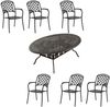 Inko 7-teilige Sitzgruppe Alu-Guss bronze Tisch oval 216x152x74 cm cm mit 6 Sesseln Tisch 216x152 cm mit 6x Sessel Nexus Bild 5