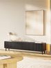 Selsey 'Veldio New' TV-Lowboard mit Rillenfront, Schwarz, 175 cm Bild 3