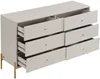 Vente-unique - MILAVIA Kommode Holz, Platte BeigeGold - B 40 cm x H 82 cm x L 140 cm Bild 4