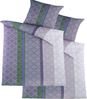KH-Haushaltshandel Bettwäsche 4-tlg. Seersucker Bettwäsche 2x (135x200 +80x80cm), Seersucker, 4 teilig, grau grün blau flieder, gemustert/Streifen, bügelfrei Bild 2