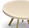 Runder ausziehbarer Tisch KASCHMIR Ø110/310 cm Beige mit Goldfarbenen Metallbeinen Bild 5