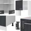 Eckküche R-Line Schwarz Beton/Weiß 247 x 60 cm AP Marmor Vicco Bild 5