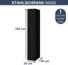 Umkleideschrank Spind KACPER - 1 Abteil, Etikettenhalter Lüftungsschlitze | Umkleidespind Metall Schließfachschrank Garderobenspind, 180x30x50cm Schwarz Bild 2