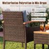 COSTWAY Balkonset, Rattan, 3tlg. 2 Sessel & Tisch, mit Sitz- & Rückenkissen Bild 4
