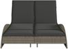 vidaXL Sonnenliege mit Auflagen Grau 114x205x73 cm Poly Rattan 368289 Bild 4