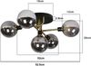 Nettlife LED Deckenleuchte Wohnzimmer 5 Flammig Glaskugeln Rauchgraues/Gold G9 Warmweiß, LED wechselbar, Warmweiß, Berstein Glaskugel,G9 Fassung Bild 3