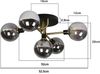 Nettlife LED Deckenleuchte Wohnzimmer 5 Flammig Glaskugeln Rauchgraues/Gold G9 Warmweiß, LED wechselbar, Warmweiß, Berstein Glaskugel,G9 Fassung Bild 4