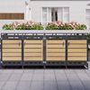Merax Mülltonnenbox abschließbar mit Pflanzkasten und Lüftungsschlitzen (2 St), 2 Fächer Mülltonnenverkleidung mit Holzoptik Türen & Lüftungsöffnungen Bild 3