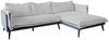 KAWOLA Sofa QUENYA Ecksofa Cord hellgrau / Velvet anthrazit Recamiere rechts 88 x 184 x 294 cm Bild 3