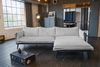 KAWOLA Sofa QUENYA Ecksofa Cord hellgrau / Velvet anthrazit Recamiere rechts 88 x 184 x 294 cm Bild 2