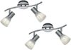 2er SET 2-flammige Deckenstrahler Silber, Glasschirme schwenkbar Breite 33cm Bild 2