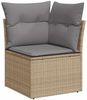 vidaXL 6-tlg. Garten-Sofagarnitur mit Kissen Beige Poly Rattan 3222538 Bild 4