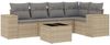 vidaXL 6-tlg. Garten-Sofagarnitur mit Kissen Beige Poly Rattan 3222538 Bild 2