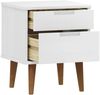 vidaXL Nachttisch MOLDE Weiß 40x35x48 cm Massivholz Kiefer 350496 Bild 5