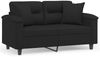 vidaXL 2-Sitzer-Sofa mit Kissen Schwarz 120 cm Mikrofasergewebe 3200968 Bild 2