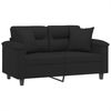 vidaXL 2-Sitzer-Sofa mit Kissen Schwarz 120 cm Mikrofasergewebe 3200968 Bild 3