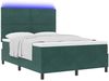 vidaXL LED Boxspringbett mit Matratze Dunkelgrün 140 x 200 cm Samt 3343385 Bild 3