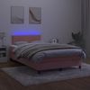 vidaXL Boxspringbett mit Matratze & LED Rosa 120x200 cm Samt 3134278 Bild 4