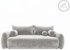 Wohnero24 - Höchste Qualität- Schlafsofa FIRELLO - 250 x 112 cm – Liegefläche 196 x 155 - Premium Velours - Schlaffunktion 196 x 155 cm – Hellgrau Bild 3