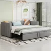 Schlafsofa, 90x200 cm/180x200 cm, Ausziehbett mit Bettfunktion, inkl. Lattenrost, Einzelbett, Doppelbett, Jugendbett, Samt Bild 3