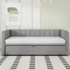 Schlafsofa, 90x200 cm/180x200 cm, Ausziehbett mit Bettfunktion, inkl. Lattenrost, Einzelbett, Doppelbett, Jugendbett, Samt Bild 2