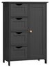 Vasagle Badezimmerschrank mit 4 Schubladen und verstellbarer Ablage, MDF tintenschwarz, 82 x 30 x 55 cm Bild 2