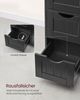 Vasagle Badezimmerschrank mit 4 Schubladen und verstellbarer Ablage, MDF tintenschwarz, 82 x 30 x 55 cm Bild 3