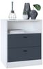 Vladon Kommode Pino V1, Nachttisch mit 2 Schubladen & 1 offenem Fach, Weiß matt/Anthrazit matt ohne LED (56 x 67,5 x 36 cm) Bild 4