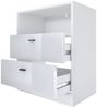 Vladon Kommode Pino V1, Nachttisch mit 2 Schubladen & 1 offenem Fach, Weiß matt/Anthrazit matt ohne LED (56 x 67,5 x 36 cm) Bild 2