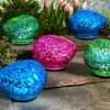 HAC24 LED Dekolicht 3er Set LED Leuchtsteine Dekostein Bodenleuchte Gartenleuchten, LED fest integriert, Klatweiß, Glas 17 x 14,5 cm Batteriebetrieben Bild 2