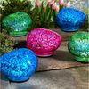 HAC24 LED Dekolicht 3er Set LED Leuchtsteine Dekostein Bodenleuchte Gartenleuchten, LED fest integriert, Klatweiß, Glas 17 x 14,5 cm Batteriebetrieben Bild 3