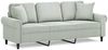 vidaXL 3-Sitzer-Sofa mit Zierkissen Hellgrau 180 cm Samt 3200955 Bild 2