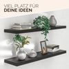 Casaria Wandregal mit Halterung, 2 Stück, MDF, Schwarz / Matt, 90 x 23 x 3,8cm Bild 4