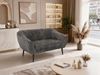 Polstersofa PIRS 2 Skandinavisches Sofa 2-Sitzer, Sofa mit Wellenfederung, Breite 140 cm, schwarze Füße Hoher Sitzkomfort - Grau Cord Bild 4