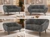 Polstersofa PIRS 2 Skandinavisches Sofa 2-Sitzer, Sofa mit Wellenfederung, Breite 140 cm, schwarze Füße Hoher Sitzkomfort - Grau Cord Bild 2